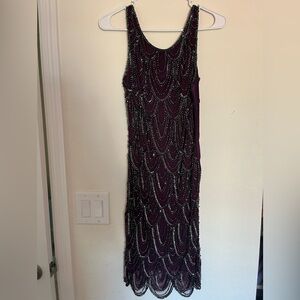 Elegant Purple Beaded Dress